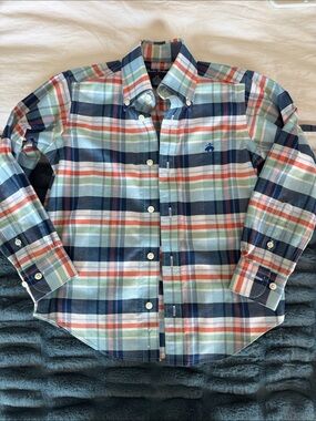 Brooks Brothers Plaid Button-Down Shirt - Navy, Light Blue, Mint & Coral
